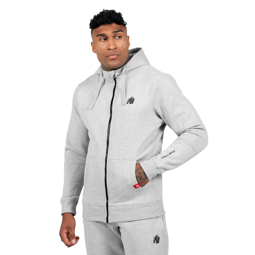 Leon Zipped Hoodie, grey, large