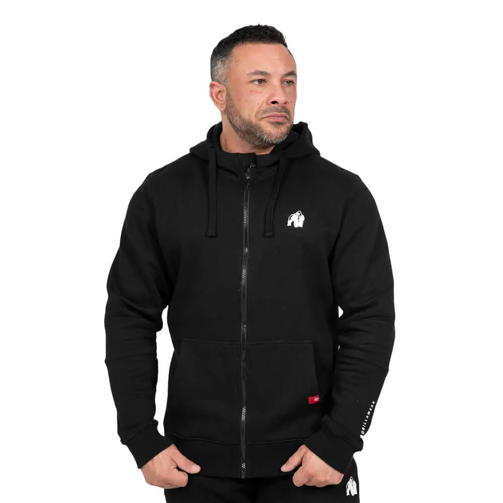 Leon Zipped Hoodie, black, medium