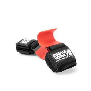 Weight Lifting Hooks, black/red