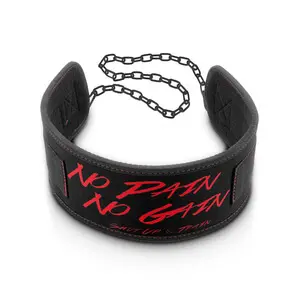 Dip Belt, No Pain No Gain, black/red