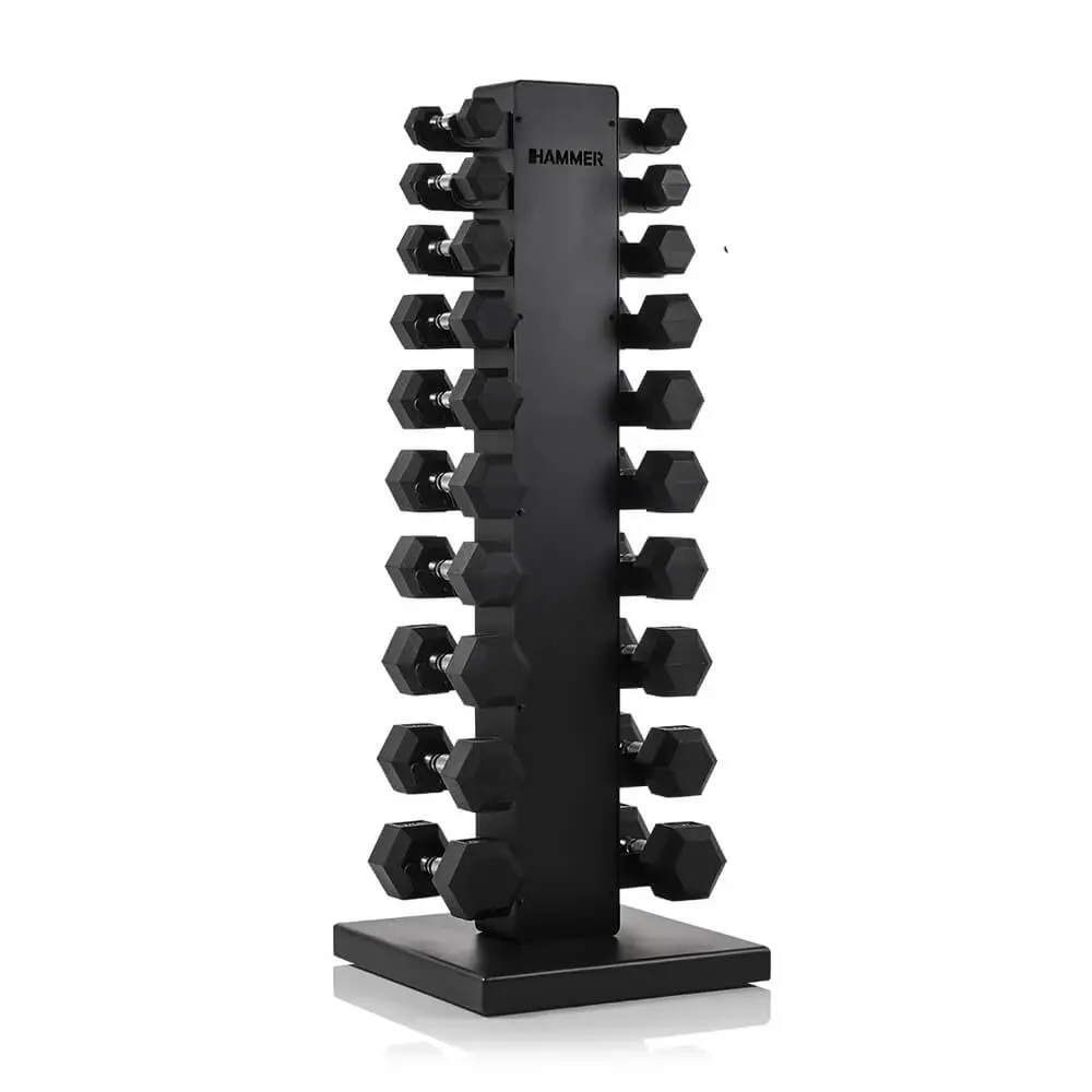 Hexmanualsett med stativ, 10-par: 1 - 10 kg