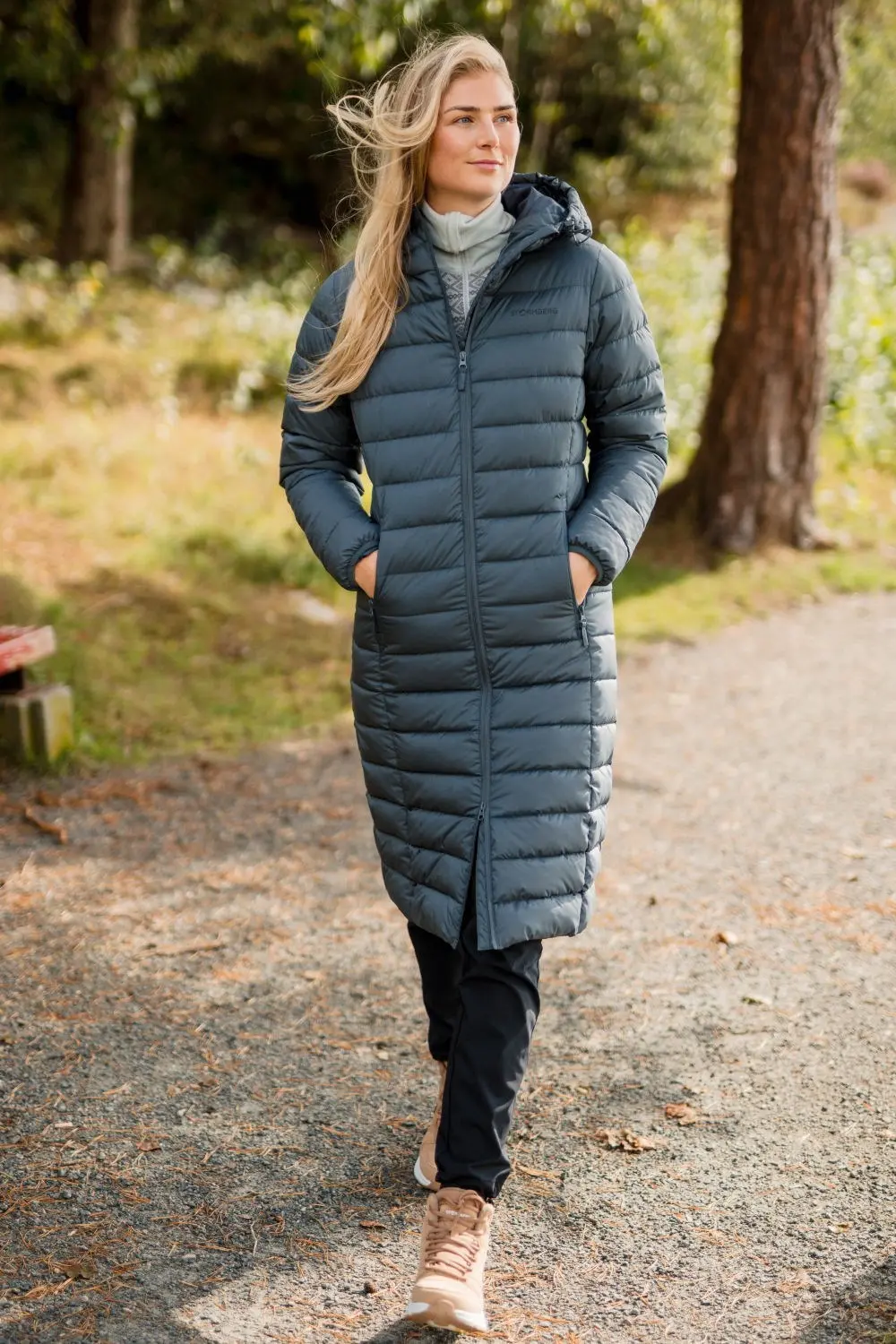 Strimfonna vattert lang parkas