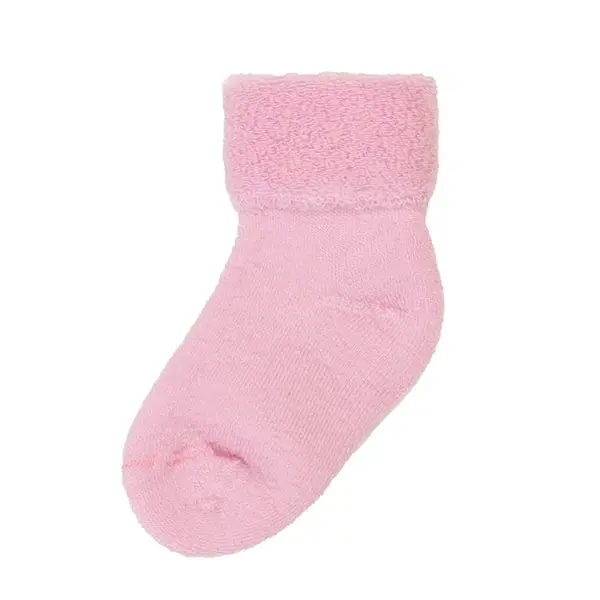 JOHA Wool Sock w/fold cuff Terry, Rosa