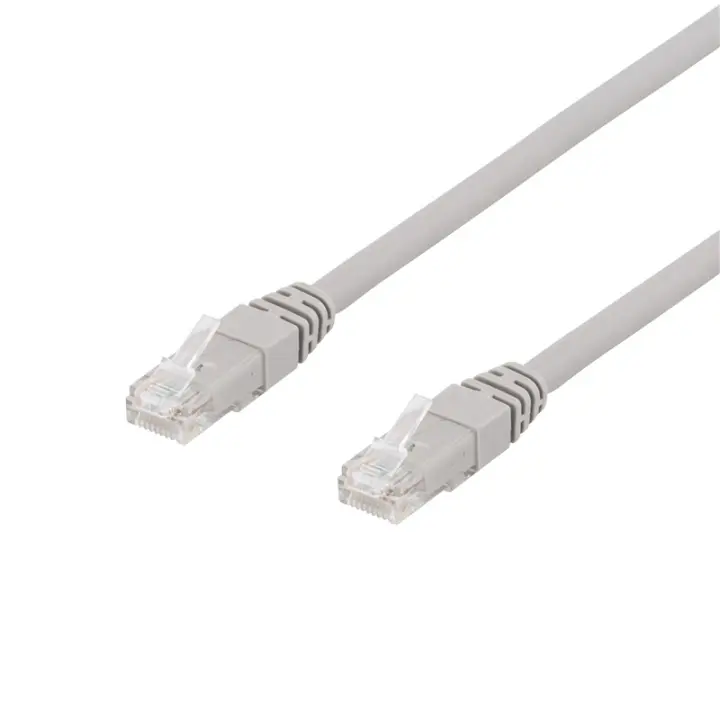 DELTACO U/UTP Cat6a patchkabel, LSZH, 15m, grå