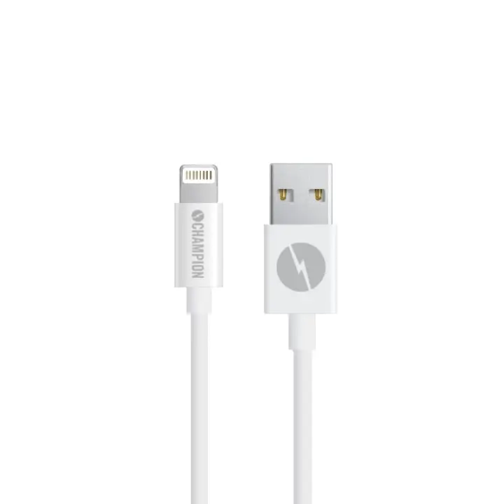Champion USB-A til Lightning-kabel 2 m hvit