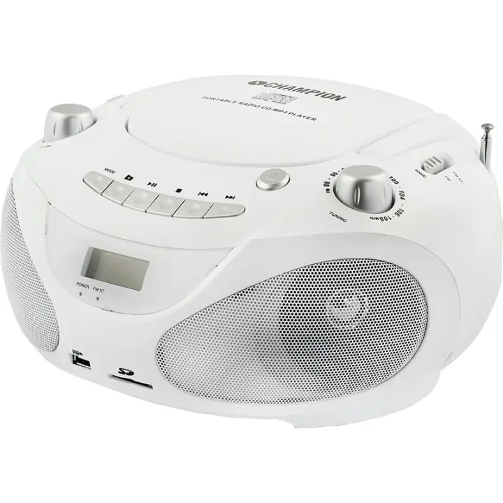 Champion Boombox CD/Radio/MP3/USB Hvit