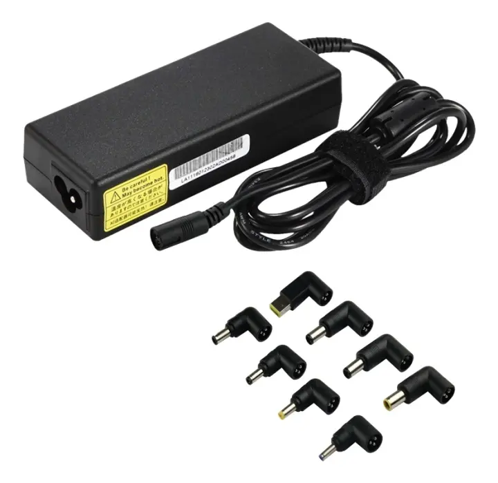 Universell strømadapter for bærbare datamaskiner, 90 W, 15-20 V/6 A (maks.), svart