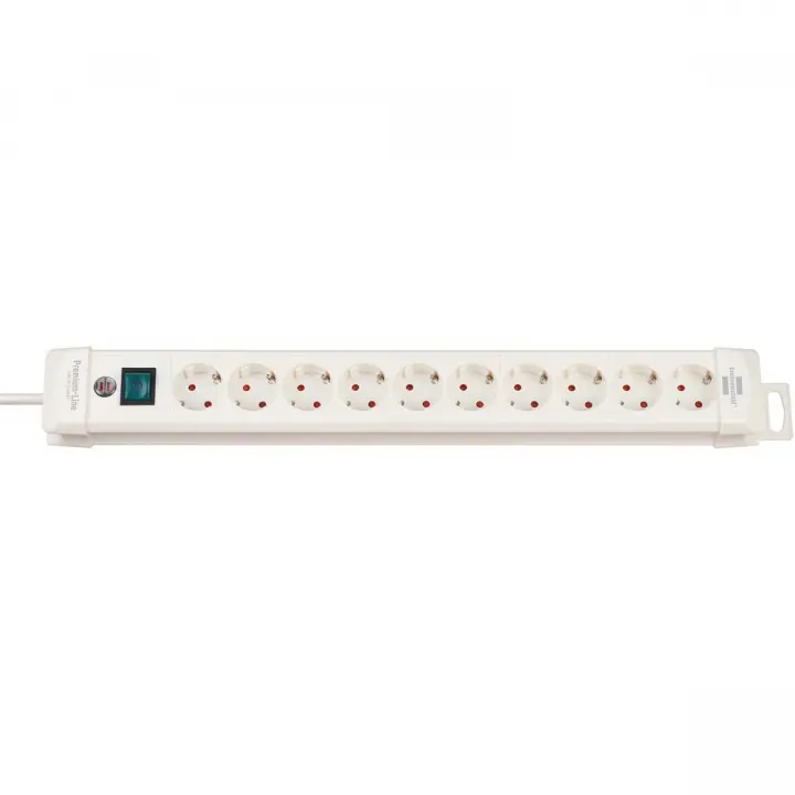 brennenstuhl Extension socket Premium-Line 10-Vei 3.00 m Hvit - Beskyttende Kontakt TYPE F