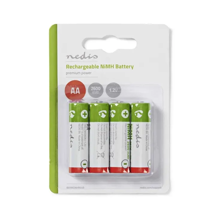 Nedis Oppladbare Ni-MH batteri AA | 1.2 V DC | 2600 mAh | 4-Pakke