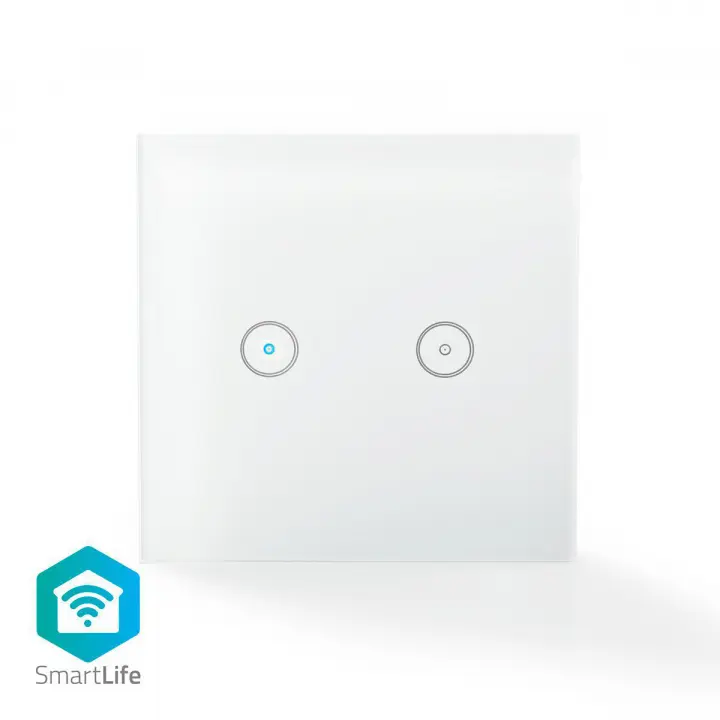 Nedis SmartLife Veggbryter | Wi-Fi | Dobbel | Wall Mount | 1000 W | Android™ / IOS