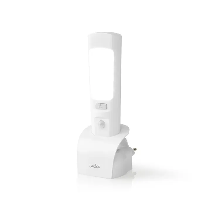 Nedis Orientering LED lys og lommelykt | Batteri drevet / Nettstrøm drevet | 220 - 240 V AC 50 Hz | 1.30 W | Oppladningsbar | Nominell lysfluks: 37 lm | Lysrekkevidde: 3 m | Strålevinkel: 71 °