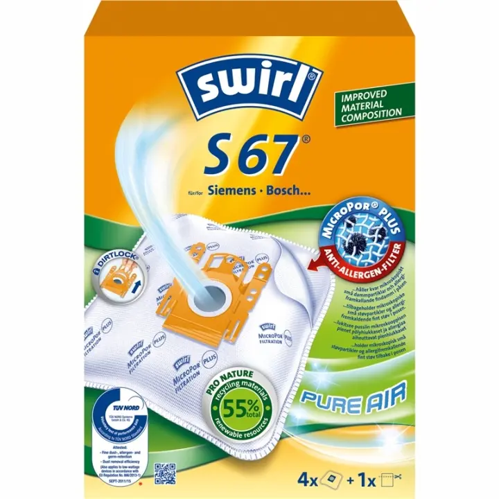 Swirl Støvsugerposer S67 4ST (MERK 3ST DFP)