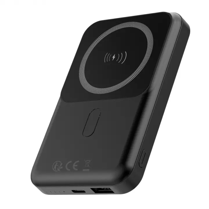 Forever MATB-100 Powerbank med trådløs lading, PD QC 22,5W 10000 mAh, svart