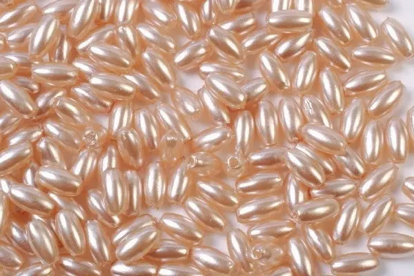 Risformede plastperler 3mm 500g, Sand