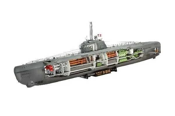 Revell U-båt XXI Type w, interiør