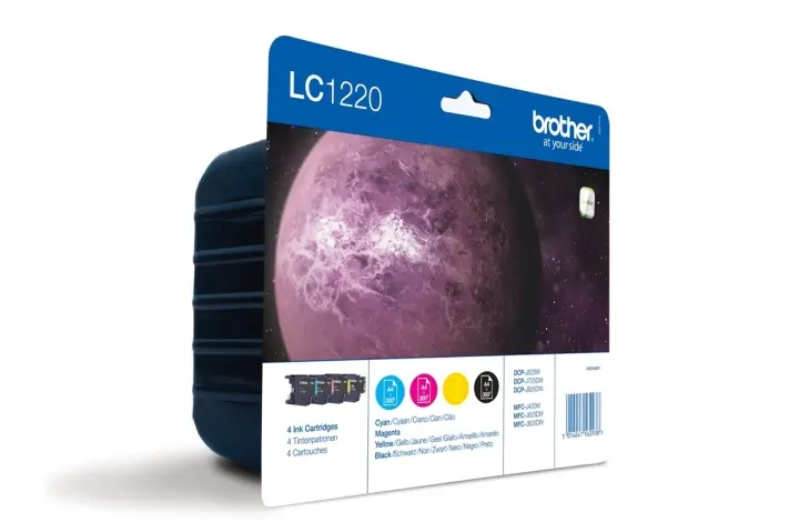 Brother LC-1220VALBPDR blekkpatroner 4 stk Original blekkpatroner i svart, cyan, magenta, gul