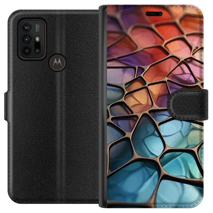 Lommeboketui til Motorola Moto G30 med Metalliskt mønster motiv