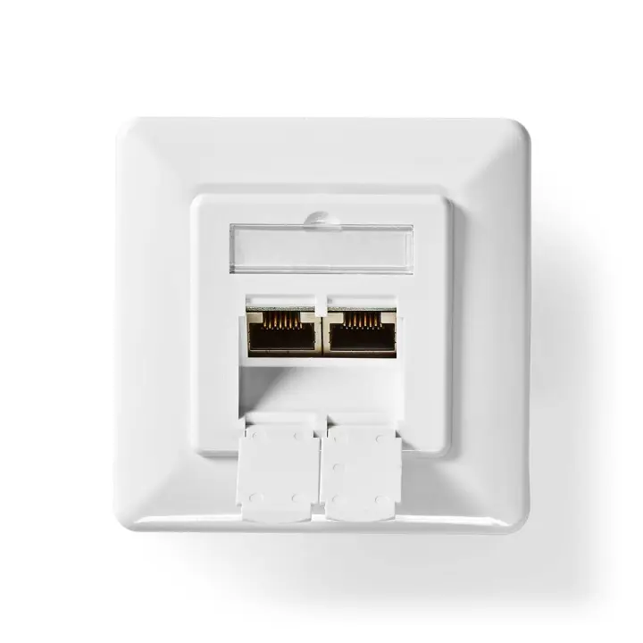 Nedis Nettverksveggboks | Innfelt montering | 2-Port port(s) | CAT6a | Rett | Hunn | Gull belagt | PVC