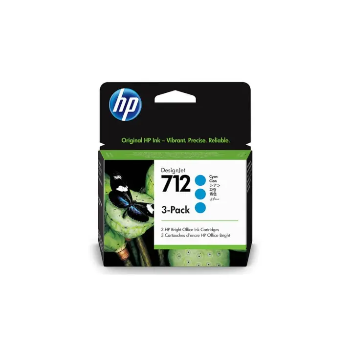 HP Bläck 3ED77A 712 Cyan 3-pakning