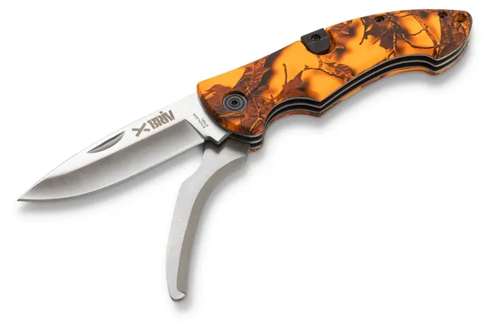 Belly Orange Camo dobbeltbladet foldekniv, 6/48