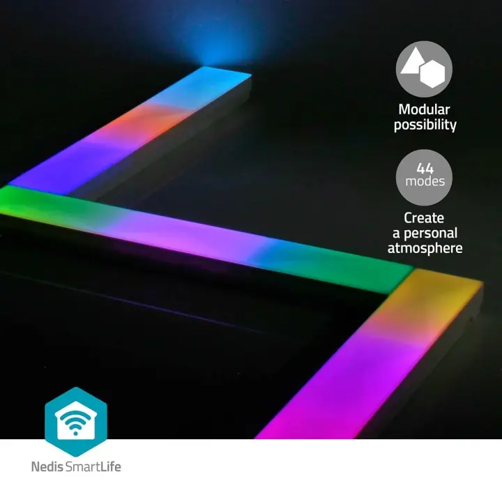Nedis SmartLife Dekorative Lys | Veggbar | Wi-Fi | RGBIC / Varm Hvit