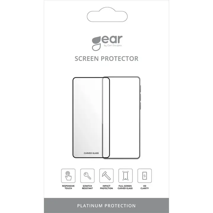 Gear Skjermbeskytter 3D Platina Buet Glass Svart Ramme - iPhone 15/16