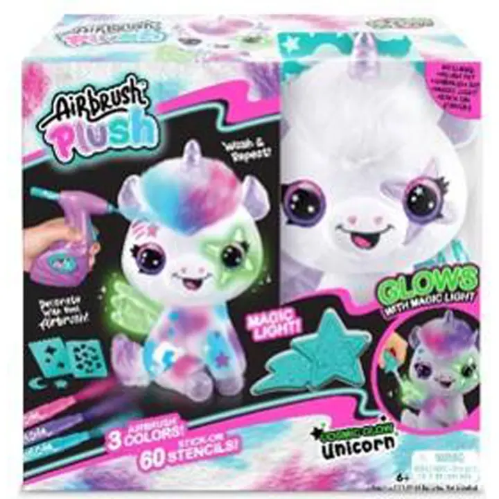 AMO TOYS Airbrush-plysj som lyser i mørket