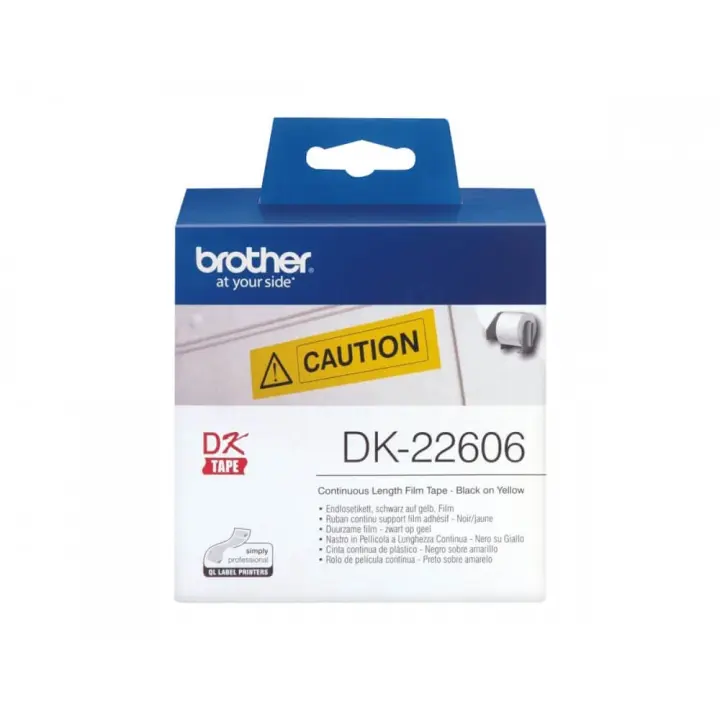 Brother Tape DK22606 62mm Svart på Gul