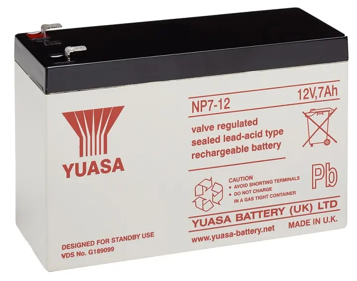 Yuasa Blybatteri 12 V, 7,0 Ah (NP7-12) Blybatteri, VdS