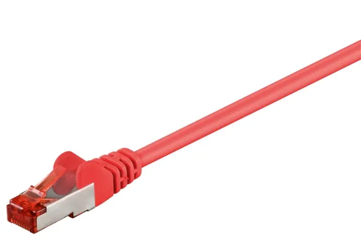 Goobay Kretskabel CAT 6, S/FTP (PiMF), rød, 25 m kobberleder (CU), halogenfri kabelmantel (LSZH)