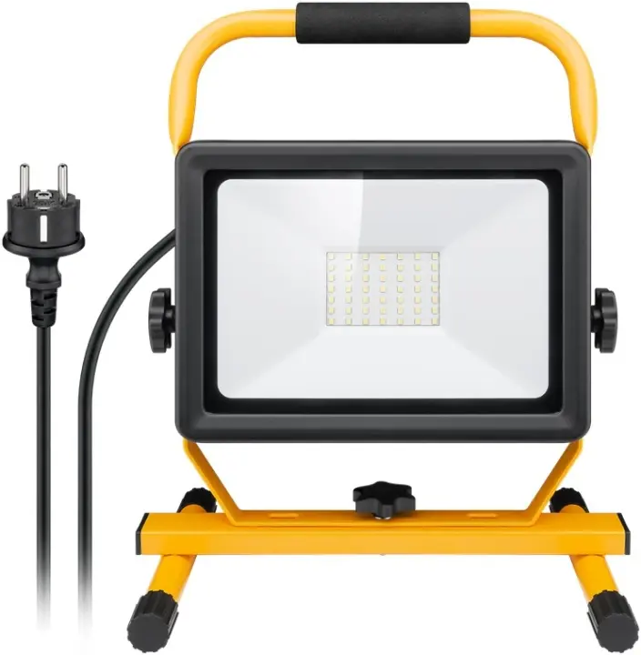 Goobay LED-konstruksjonslyskaster med sokkel, 50 W med 4250 lm og kjølig hvitt lys (6500 K), egnet for innendørs og utendørs bruk (IP65)