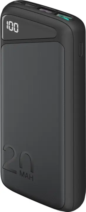Goobay Quick Charge Powerbank 20 000 mAh (USB-C™ PD, QC 3.0) Kraftig powerbank med statusdisplay, kompatibel med Quick Charge