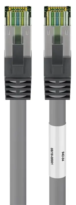 Goobay RJ45 (CAT 6A, 500 MHz) patchkabel med CAT 8.1 S/FTP-råkabel, grå 99,9 % oksygenfri kobberleder (OFC), AWG 24, halogenfri kabelkappe (LSZH), 7,5 m