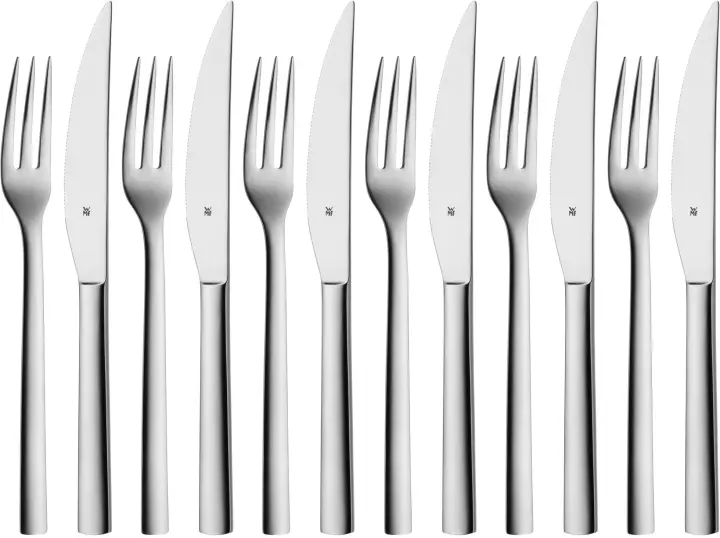 WMF Nuova steakkniv og gaffel, sett med 12 deler