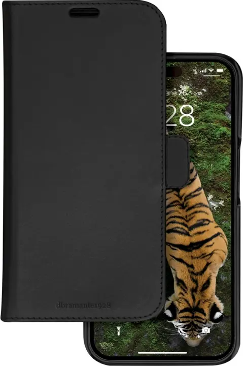 Dbramante1928 Lynge, lommebokveske og beskyttelsesveske, iPhone 15, svart