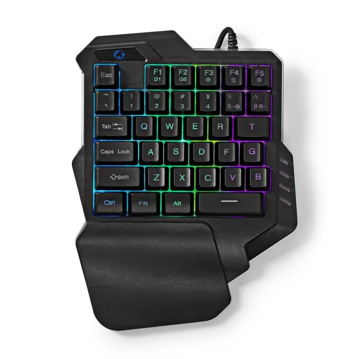 Nedis Wired Gaming Keyboard | USB Type-A | Membrantaster | RGB | Single-Handed | Universell | USB-Strøm | Strømkabel lengde: 1.60 m