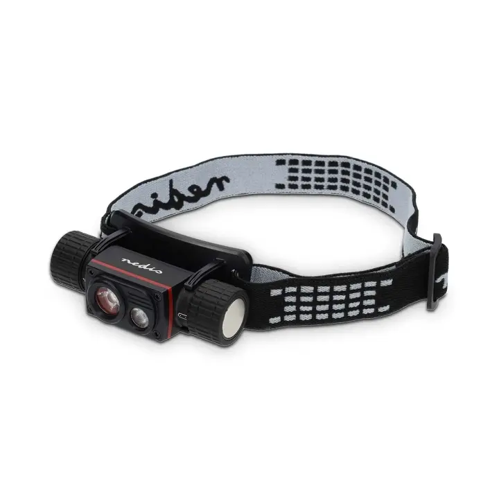 Nedis LED hovedlys | Batteri drevet / USB-Strøm | 3.7 V DC | Oppladningsbar | Nominell lysfluks: 1000 lm | Lysrekkevidde: 180 m