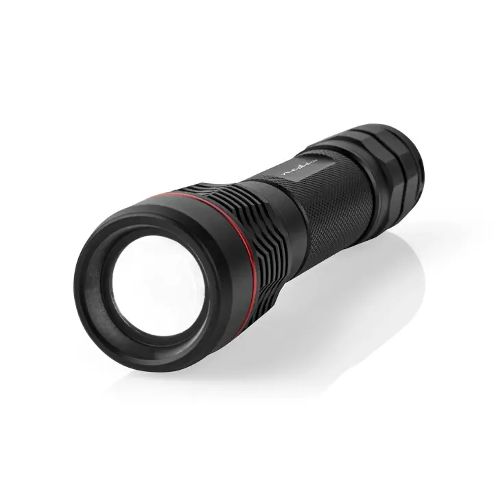 Nedis LED lommelykt | Batteri drevet | 3.7 V DC | 10 W | 1x 18650 | Batteri 1 inkludert | Oppladningsbar | Nominell lysfluks: 1000 lm | Lysrekkevidde: 200 m | Strålevinkel: 10 °