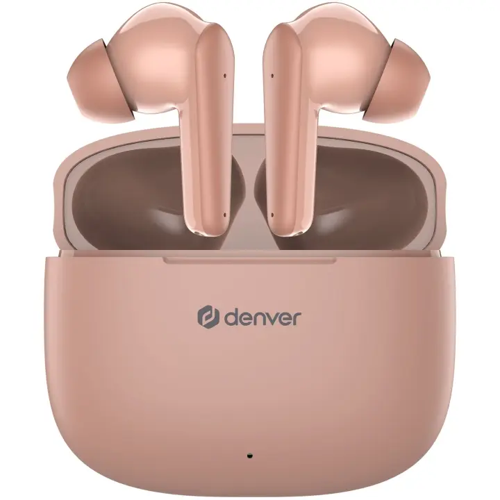 Denver TWE-48DR Ekte trådløse Bluetooth-hodetelefoner med ladeetui
