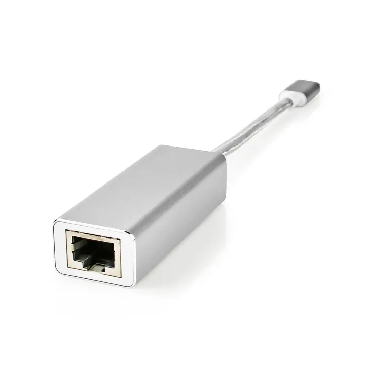 Nedis USB-nettverkskort | USB 3.2 Gen 1 | 1 Gbps | USB-C™ Hann | RJ45 Hun | 0.20 m | Rund | Gull belagt | Fortinnet Kobber