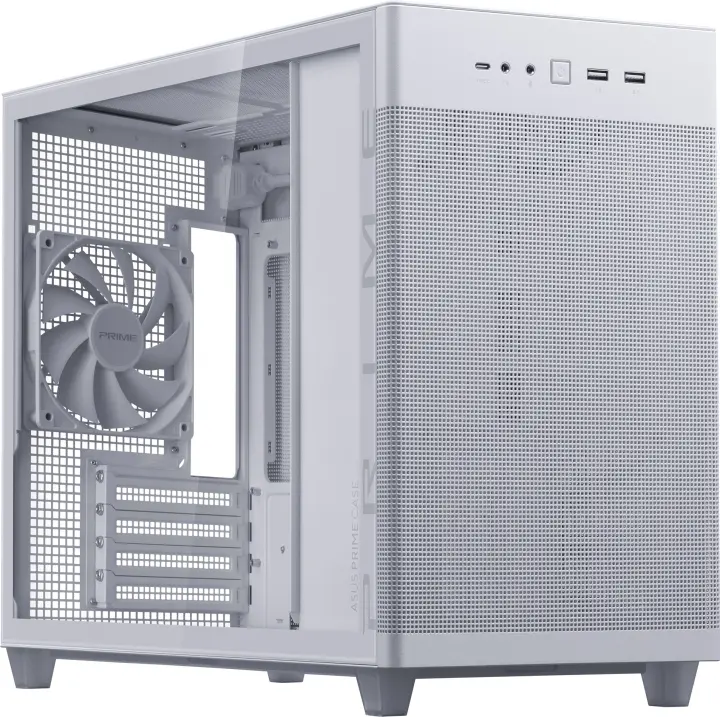 ASUS Prime AP201 TG Micro-ATX-kabinett med vindu, hvit