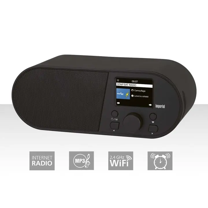 imperial i105 Wi-Fi Internett-radio med 2,4 tommers fargeskjerm Svart