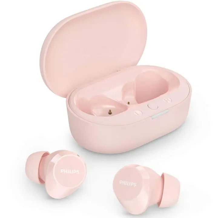 Philips TAT1209PK True Wireless-hodetelefoner. Små og komfortable. 6+18 timers spilletid. IPX4-klasse. Rosa farge