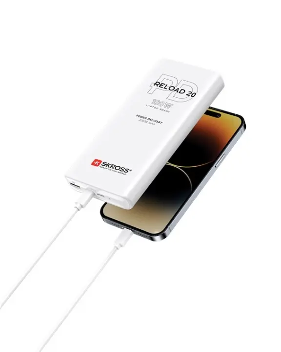 SKROSS Powerbank Reload 20 PD 100 W praktisk ekstrabatteri med Power Delivery og Quick Charge for hurtiglading