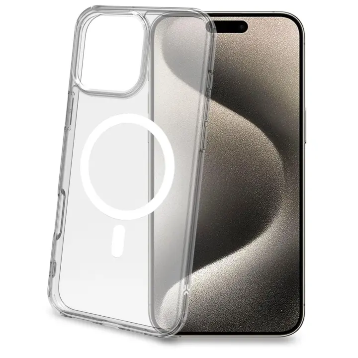 Celly Gelskinmag TPU-deksel MagSafe Kompatibel iPhone 16 Pro Max Transparent