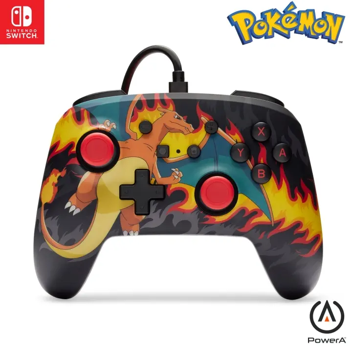 PowerA Forbedret kablet kontroller - Charizard Firestorm (Nintendo Switch)