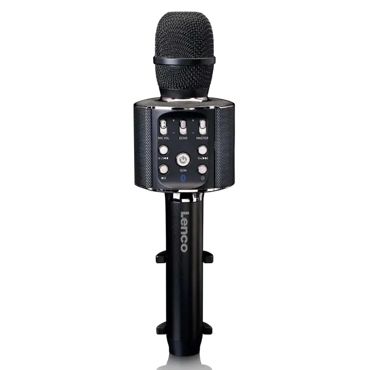 Lenco Bluetooth® karaokemikrofon med høyttaler og belysning Svart