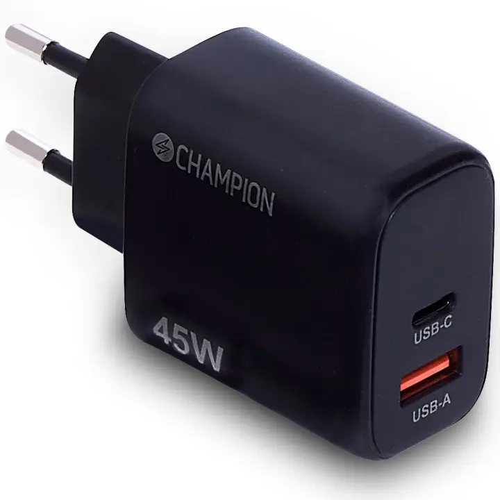 Champion Laddare 45W PD/QC Svart