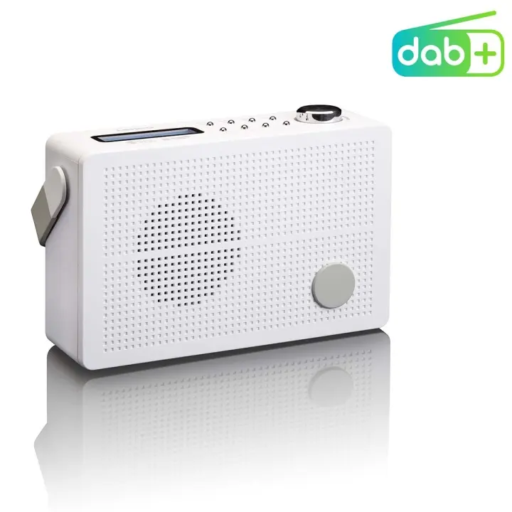 Lenco Bærbar DAB+/FM-radio med alarmfunksjon Hvit
