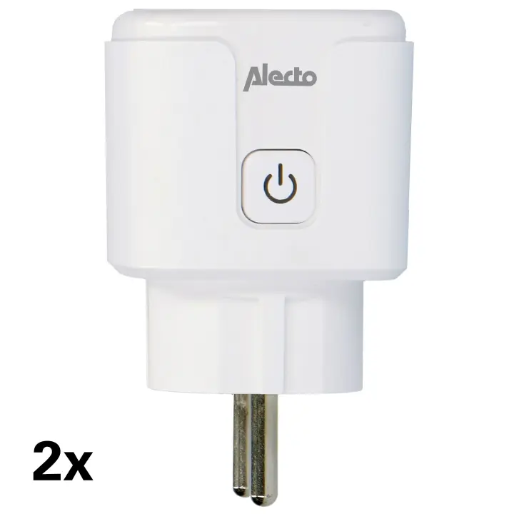 Alecto Smart Wi-Fi-plugg med energimonitor 16A 3680W 2-pk Hvit